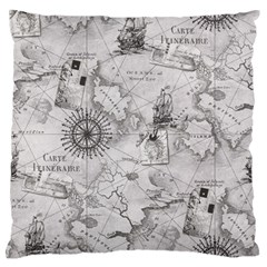 Vintage Cartography Atlas Nautical Map Standard Premium Plush Fleece Cushion Case (one Side) by Cowasu