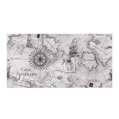 Vintage Cartography Atlas Nautical Map Satin Wrap 35  X 70  by Cowasu