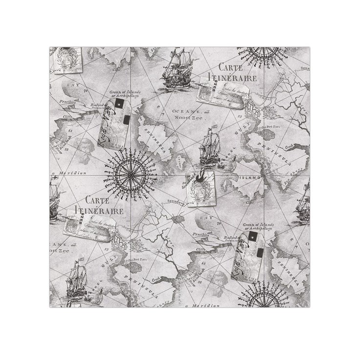 Vintage Cartography Atlas Nautical Map Square Satin Scarf (30  x 30 )