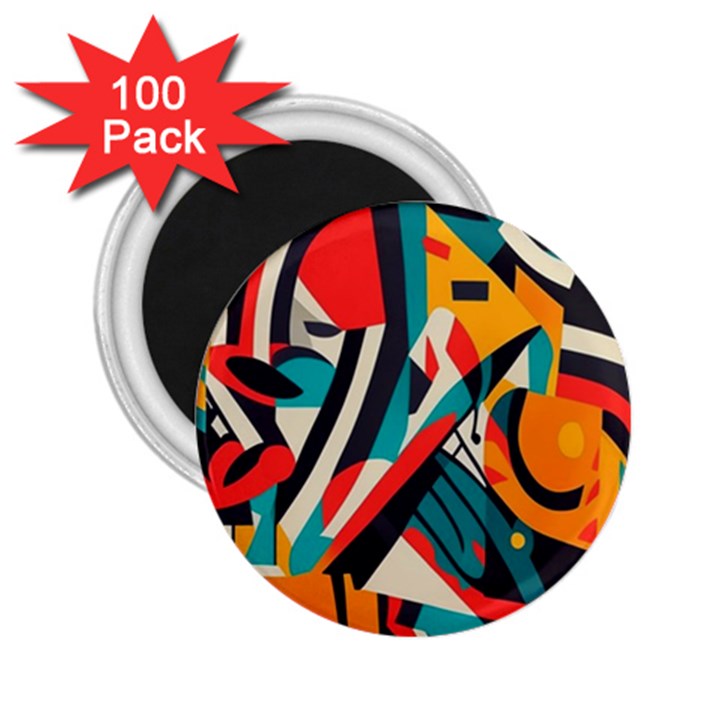 Colorful Abstract 2.25  Magnets (100 pack) 