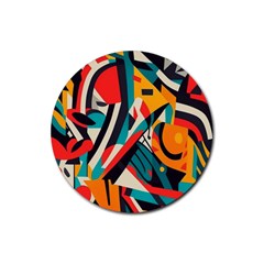 Colorful Abstract Rubber Coaster (round) by Jack14