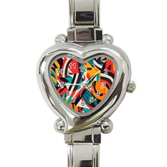 Colorful Abstract Heart Italian Charm Watch by Jack14