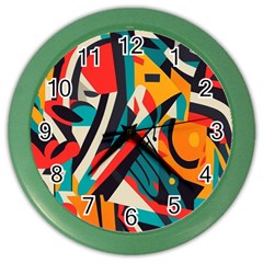 Colorful Abstract Color Wall Clock by Jack14