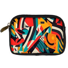 Colorful Abstract Digital Camera Leather Case by Jack14