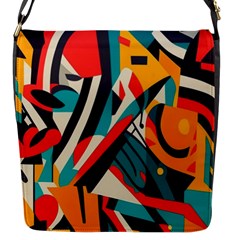 Colorful Abstract Flap Closure Messenger Bag (s) by Jack14