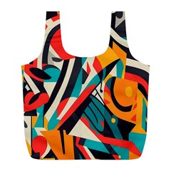 Colorful Abstract Full Print Recycle Bag (l) by Jack14