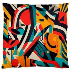 Colorful Abstract Standard Premium Plush Fleece Cushion Case (one Side) by Jack14