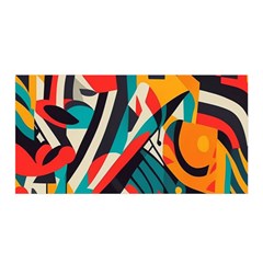 Colorful Abstract Satin Wrap 35  X 70  by Jack14