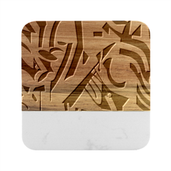 Colorful Abstract Marble Wood Coaster (square) by Jack14