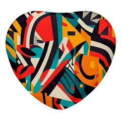 Colorful Abstract Heart Glass Fridge Magnet (4 Pack) by Jack14