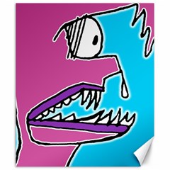 Funny Monster With Surprise Expression Drawing Canvas 20  X 24  by dflcprintsclothing