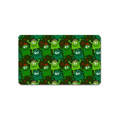 Green Monster Cartoon Seamless Tile Abstract Magnet (name Card) by Bangk1t