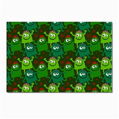 Green Monster Cartoon Seamless Tile Abstract Postcards 5  X 7  (pkg Of 10) by Bangk1t