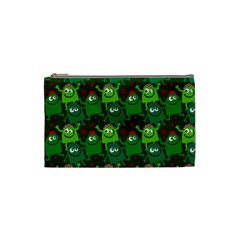 Green Monster Cartoon Seamless Tile Abstract Cosmetic Bag (small)