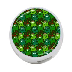 Green Monster Cartoon Seamless Tile Abstract 4-port Usb Hub (one Side) by Bangk1t