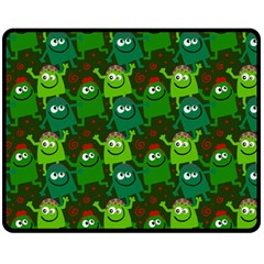 Green Monster Cartoon Seamless Tile Abstract Fleece Blanket (medium) by Bangk1t