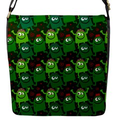 Green Monster Cartoon Seamless Tile Abstract Flap Closure Messenger Bag (s) by Bangk1t