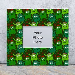 Green Monster Cartoon Seamless Tile Abstract White Wall Photo Frame 5  X 7  by Bangk1t