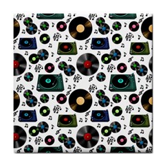 Records Vinyl Seamless Background Tile Coaster by Bangk1t