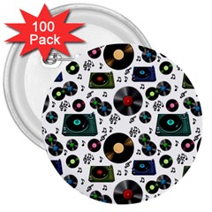 Records Vinyl Seamless Background 3  Buttons (100 Pack)  by Bangk1t