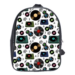 Records Vinyl Seamless Background School Bag (large) by Bangk1t