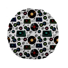 Records Vinyl Seamless Background Standard 15  Premium Flano Round Cushions by Bangk1t