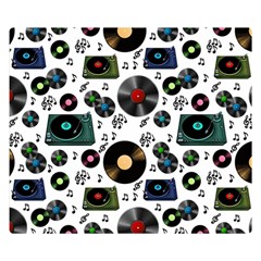 Records Vinyl Seamless Background Two Sides Premium Plush Fleece Blanket (small) by Bangk1t