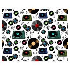 Records Vinyl Seamless Background Two Sides Premium Plush Fleece Blanket (medium) by Bangk1t