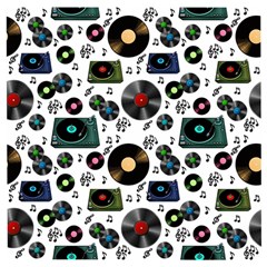 Records Vinyl Seamless Background Wooden Puzzle Square by Bangk1t