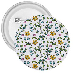 Flower Floral Pattern 3  Buttons by Bangk1t