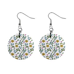 Flower Floral Pattern Mini Button Earrings by Bangk1t