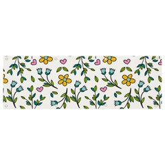 Flower Floral Pattern Banner And Sign 9  X 3  by Bangk1t