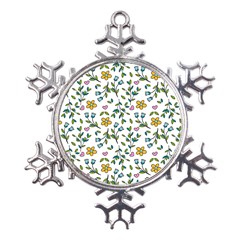 Flower Floral Pattern Metal Large Snowflake Ornament by Bangk1t