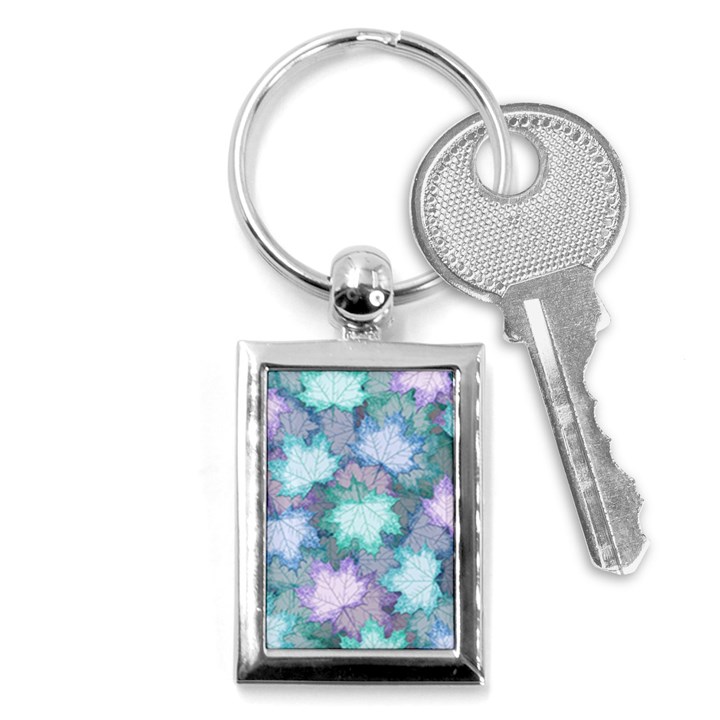 Leaves Glitter Background Winter Key Chain (Rectangle)