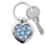 Leaves Glitter Background Winter Key Chain (Heart) Front