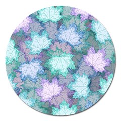 Leaves Glitter Background Winter Magnet 5  (round) by Bangk1t