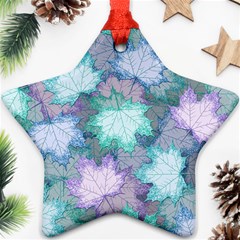 Leaves Glitter Background Winter Star Ornament (two Sides) by Bangk1t