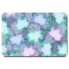 Leaves Glitter Background Winter Large Doormat by Bangk1t