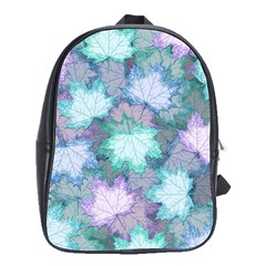 Leaves Glitter Background Winter School Bag (large) by Bangk1t