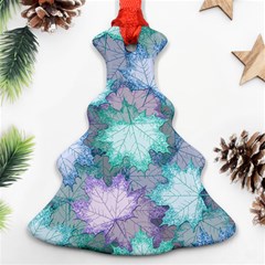 Leaves Glitter Background Winter Ornament (christmas Tree)  by Bangk1t