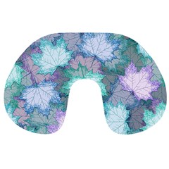 Leaves Glitter Background Winter Travel Neck Pillow by Bangk1t