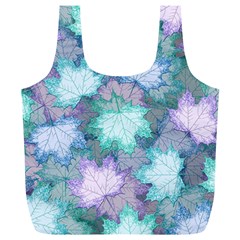 Leaves Glitter Background Winter Full Print Recycle Bag (xl) by Bangk1t