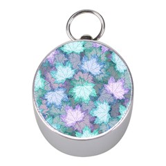 Leaves Glitter Background Winter Mini Silver Compasses by Bangk1t