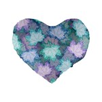 Leaves Glitter Background Winter Standard 16  Premium Flano Heart Shape Cushions Front