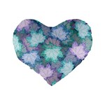 Leaves Glitter Background Winter Standard 16  Premium Flano Heart Shape Cushions Back