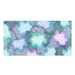 Leaves Glitter Background Winter Satin Shawl 45  X 80  by Bangk1t