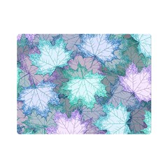 Leaves Glitter Background Winter Premium Plush Fleece Blanket (mini) by Bangk1t