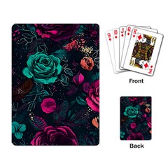 Roses Pink Teal Playing Cards Single Design (rectangle) by Bangk1t