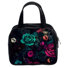 Roses Pink Teal Classic Handbag (two Sides) by Bangk1t