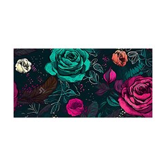 Roses Pink Teal Yoga Headband by Bangk1t